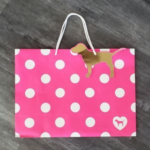 Pink White Polka Dot VS Storage L Tote